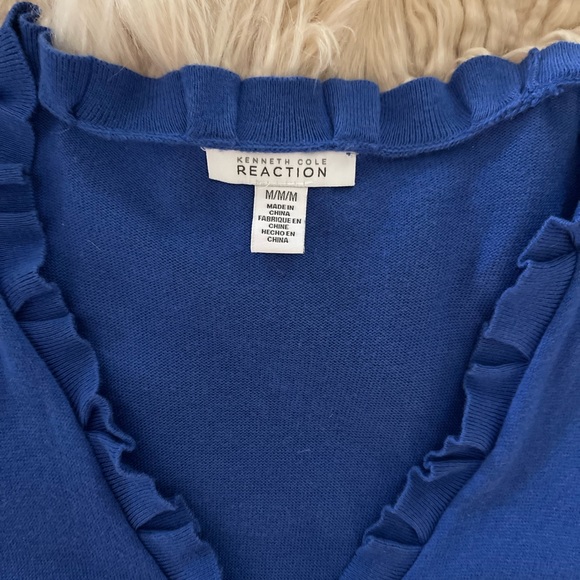 Cardigan Sweater with Ruffled Trim M - Picture 7 of 11